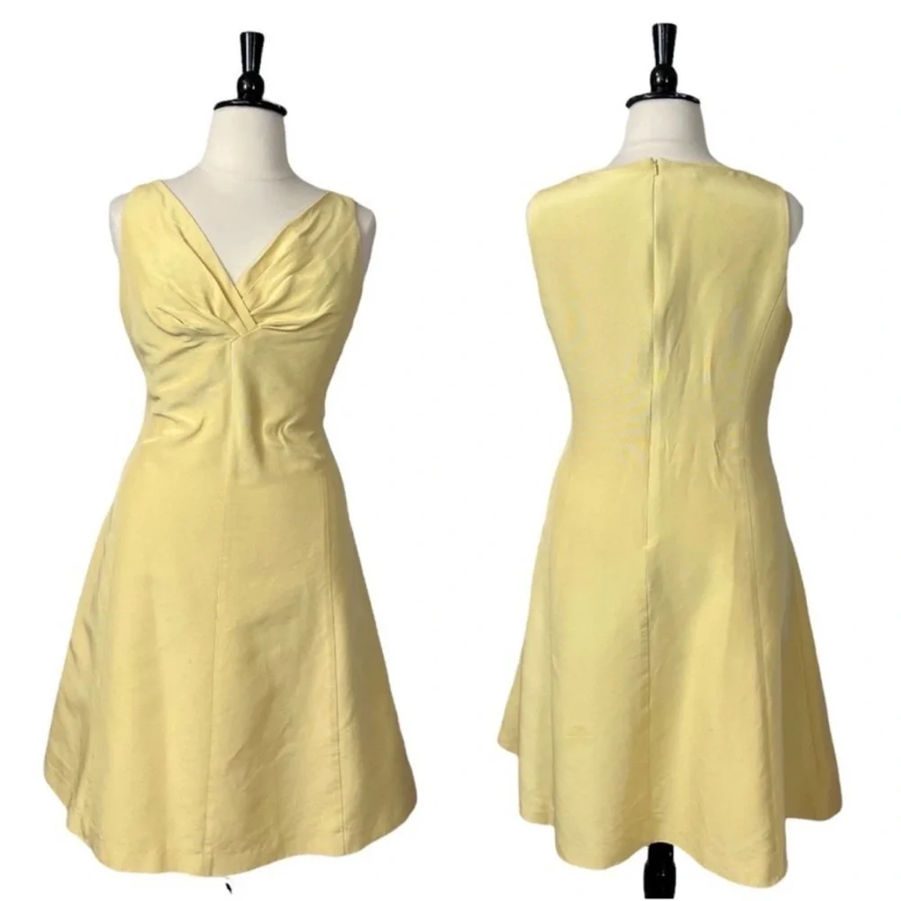 Talbots High Waist Silk and Cotton Blend Surplice A-line Midi Dress Size 18 - Picture 2 of 6